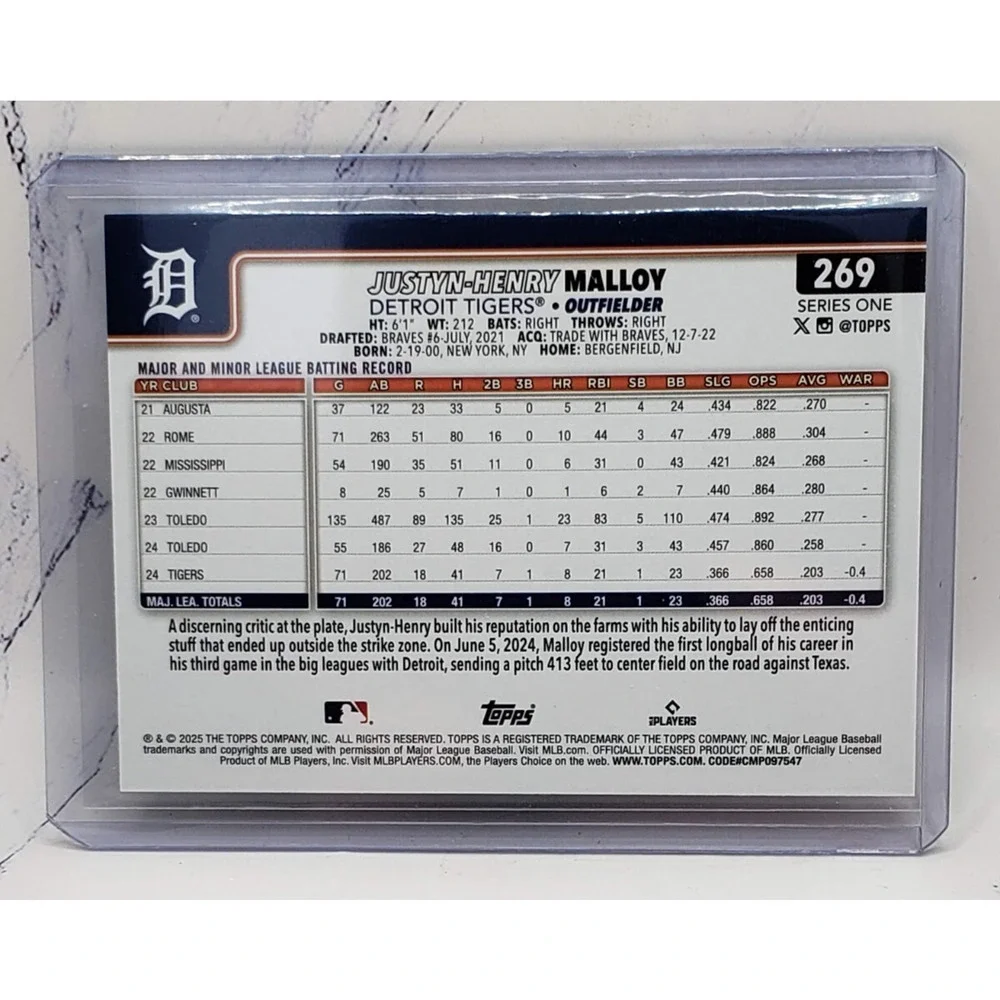 Justin-Henry Malloy Rookie 2025 Topps Series One Insert Chrome #269